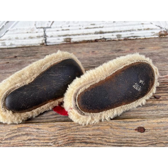 Vintage 1950s child wool Fuzzy Duck Slippers With Clicker Beak - Picture 13 of 16